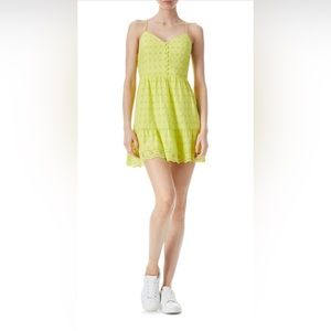 Alice & Olivia Fae Eyelet Lemon Sorbet Sundress